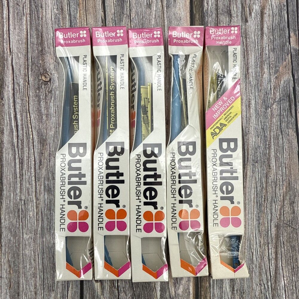LOT OF 5 Butler GUM Proxabrush Plastic Handle #605P NIP Sealed